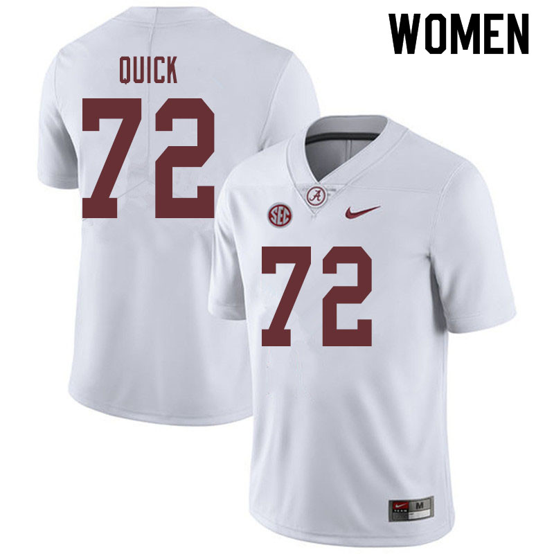 Alabama Crimson Tide Women's Pierce Quick #72 White NCAA Nike Authentic Stitched 2019 College Football Jersey OS16L84MD